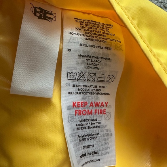 Mini Rodini *Retired* Hooded Yellow Bunny Jacket Kids 4-5 Year Eco-Friendly - Picture 5 of 13